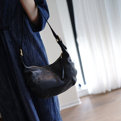 Cute Coffee Leather Baguette Bag Women Baguette Shoulder Bag for Women