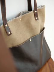 leather canvas bag​ canvas leather purse​ leather and canvas bag 