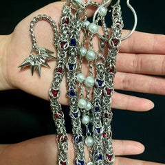 Long Ball Wallet Chains Pearl Wallet Chain Triple Ball Wallet Chain - iChainWallets