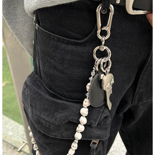 White Skull Chain for Wallet White Skull - Back View