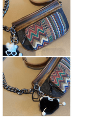 Boho Sling Bag Boho Crossbody Bag Embroidery Canvas Small Waist Bag Boho Shoulder Bag - Feltify