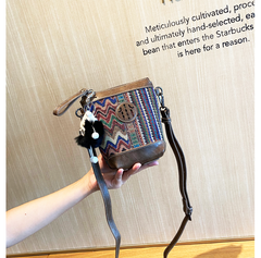 Embroidery Canvas Small Boho Crossbody Bag Boho Canvas Small Bucket Shoulder Bag - Feltify