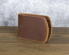 Brown Leather ID Billfold Wallet - iwalletsmen