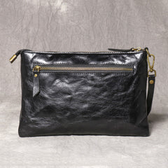 Black Leather Clutch Bag Men Large Men's Leather Clutch Purse