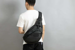 Sling Bag for Big Man - Black Large Sling Backpack - Large Sling Bag for Big Guys