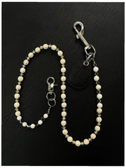 White Ball Wallet Chain Long Ball Pants Chain Turquoise Stone Beaded Wallet Chain Bead Wallet Chain - iChainWallets