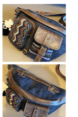 Canvas Boho Sling Bag Womens Crossbody Backpack Canvas Boho Embroidery Waist Bag - Feltify