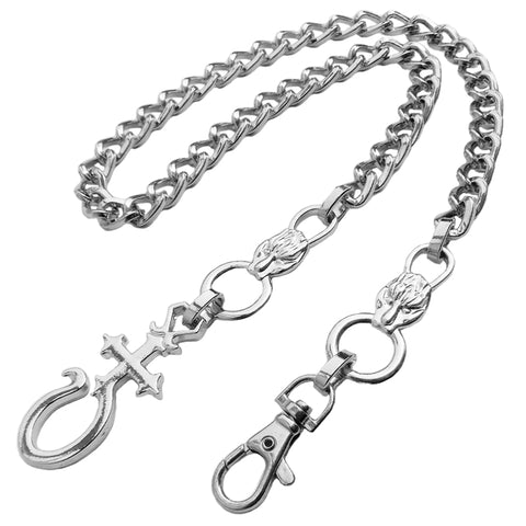 Cool Biker Wallet Chains For Men Silver Long Wallet Chain Mens Cross Pants Chain