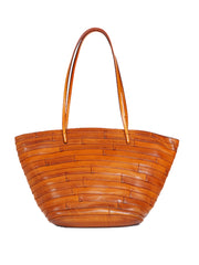 Womens Brown Leather Bucket Tote Purse Vintage Tote Shopper Shoulder Bag for Ladies