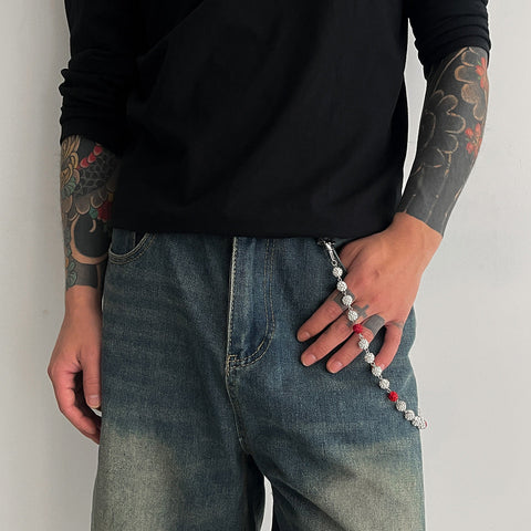 Blue Beaded Wallet Chain for Women Womens Wallet Chain - iChainWallets