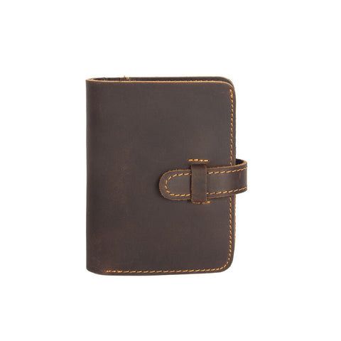 Mens Wallets Leather Vertical Bifold Wallet Leather Vertical Wallet with Buckle Billfold