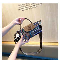 Canvas Small Boho Crossbody Bag Boho Canvas Small Handbag Embroidery Shoulder Bag - Feltify