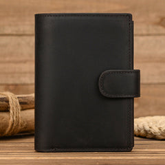 Dark Brown Leather Vertical Bifold Wallet - iwalletsmen