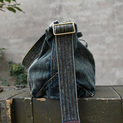 Blue Denim Tote Handbag Denim Tote Bag Distressed Denim Tote Shoulder Bag - Feltify