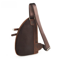 Brown Leather Sling Bag for Men 