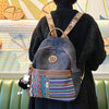 Boho Style Backpack Womens Vintage Black Gray Embroidery Canvas Backpack Boho Backpack - Feltify