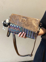 Bohemian Denim Clutch Purse Denim Shoulder Bag Convertible Embroidery Jean Bag - Feltify