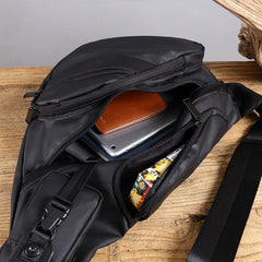 Sling Bag for Big Man - Black Large Sling Backpack - Large Sling Bag for Big Guys