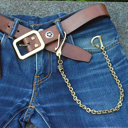 Solid Brass Cool Rock Skull Wallet Chains Biker Wallet Chain Trucker Wallet Chai YNR02391001