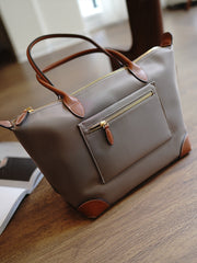 Khaki Womens Nylon Handbag Womens Nylon Shoulder Handbag Nylon Onthego Purse for Ladies
