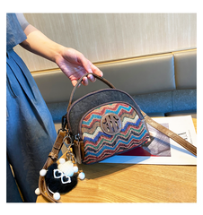 Embroidery Canvas Small Boho Crossbody Bag Boho Canvas Small Round Handbag Shoulder Bag - Feltify