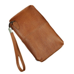 Brown Wristlet Clutch Wallet for Men Mens Clutch Leather Wallet - iwalletsmen