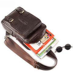 Sling Bag for Big Man - Leather Large Sling Backpack - Large Leather Sling Bag for Big Guys