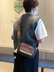 Boho Embroidery Canvas Small Crossbody Bag Bohemian Canvas Small Shoulder Bag - Feltify