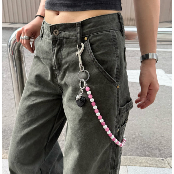 Long Ball Pants Chain Pink Ball Wallet - Back View