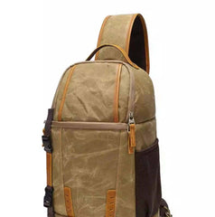 Sling Bag for Big Man - Waxed Canvas Large Sling Backpack - Large Canvas Sling Bag