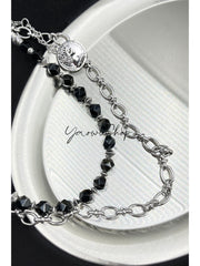 Beaded Wallet Chain Womens White Stone Wallet Chain Double Wallet Chain - iChainWallets