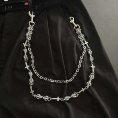 Mens Cross Wallet Chain Cool Vajra Biker Wallet Chain For Men