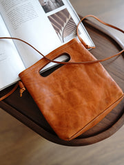 Vintage Womens Black Leather Small Square Handbag Shoulder Bag Purse for Women