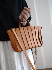 Vintage Black Leather Splicing Handbag Tote Women Handmade Tote Shoulder Bag for Women