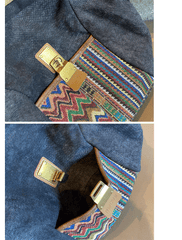 Boho Embroidery Large Canvas Backpack Bohemian Embroidery Canvas Backpack - Feltify