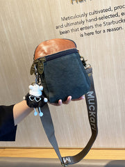 Green Canvas Vertical Shoulder Bag Canvas Crossbody Bag Phone Bag for Women - Feltify