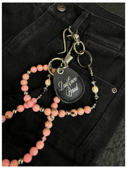 Pink Ball Wallet Chain Ball Pants Chain Turquoise Stone Beaded Wallet Chain Bead Wallet Chain - iChainWallets