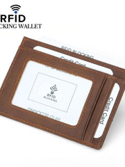 Leather Mens Wallet Cool Slim Front Pocket Wallet Money Clip for Men