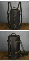Dark Brown Leather Convertible Backpack 