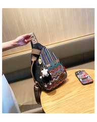 Womens Boho Sling Bag Canvas Embroidery Sling Backpack Canvas Crossbody Backpack - Feltify