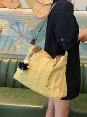 Canvas Large Shoulder Bag Canvas Handbag Green Canvas Crossbody Bag - Feltify