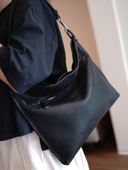Classic Black Onthego Leather Handbag Women Crossbody Purse Onthego Shoulder Bag for Women