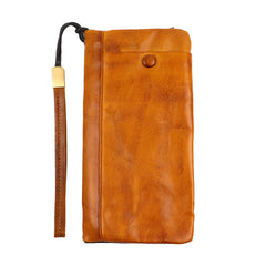 Brown Zip Clutch Wallet 