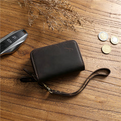 wallet with a key ring​ Leather Key Holder Wallet Mens Leather CarKey Fob Wallet Zipper Leather Key Wallet 