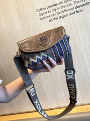 Small Bohemian Shoulder Bag Waist Bag Canvas Boho style Bags Embroidery Canvas Boho Crossbody Bag - Feltify
