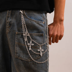 Triple Wallet Chain With Cross 