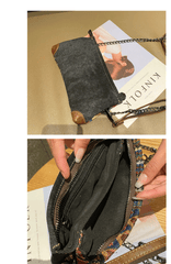 Bohemian Canvas Small Shoulder Chain Bag Clutch Boho Embroidery Canvas Small Chain Crossbody Bag - Feltify