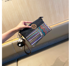 Boho Clutch Bag Canvas Small Shoulder Bag Clutch Embroidery Canvas Small Boho Crossbody Bag - Feltify