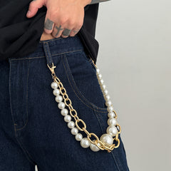 Big Pearl Wallet Chain Large Double Wallet Chain - iChainWallets