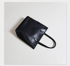 Womens Black Leather Vertical Tote Purse Womens Tote Shopper Shoulder Bag for Ladies